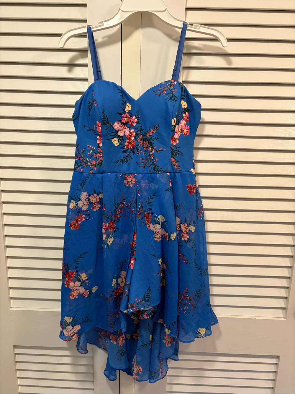 Vintage Guess Blue Floral High-Low Skort Dress Women’s Size 8